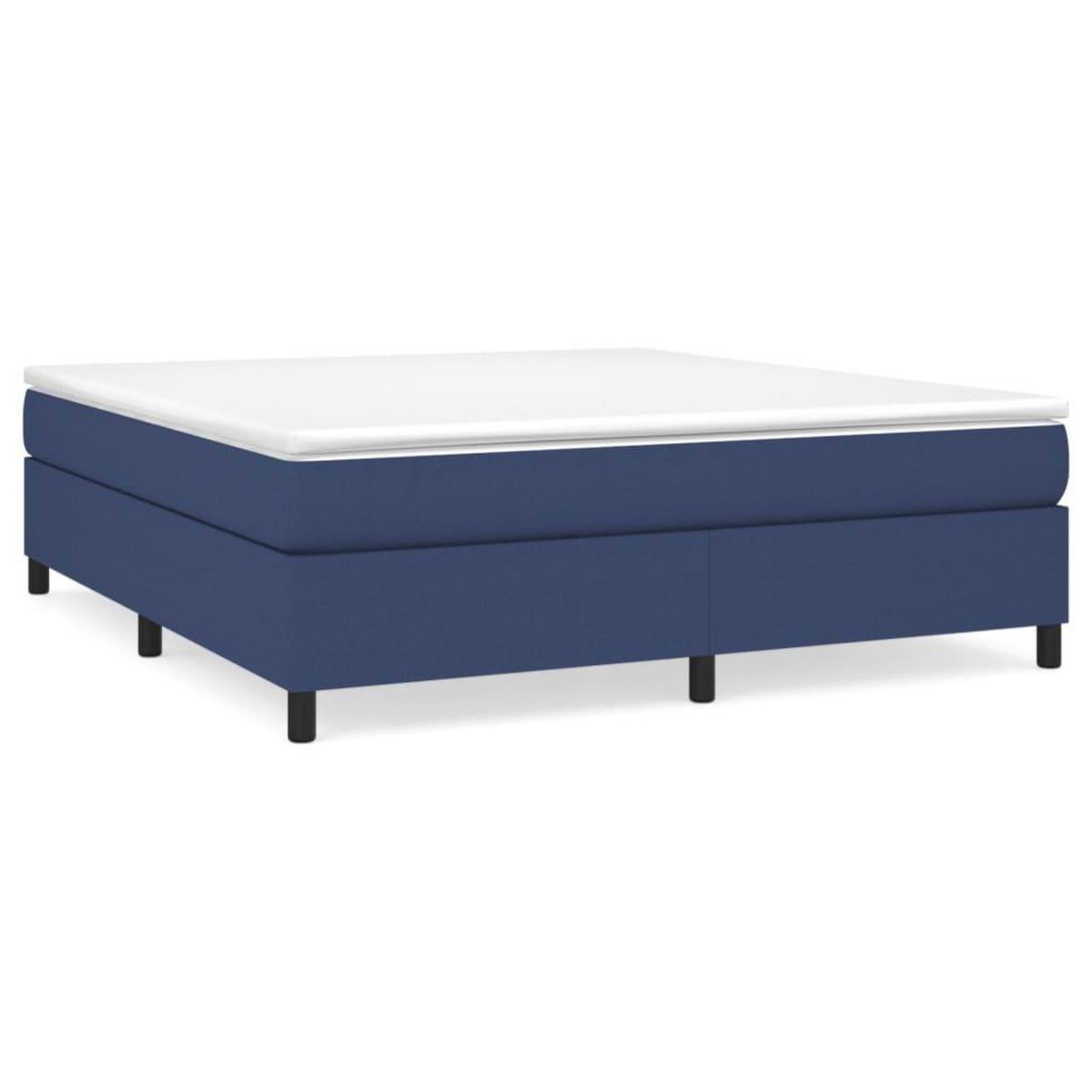 VIDAXL Sommier a lattes de lit avec matelas Bleu 180x200 cm Tissu