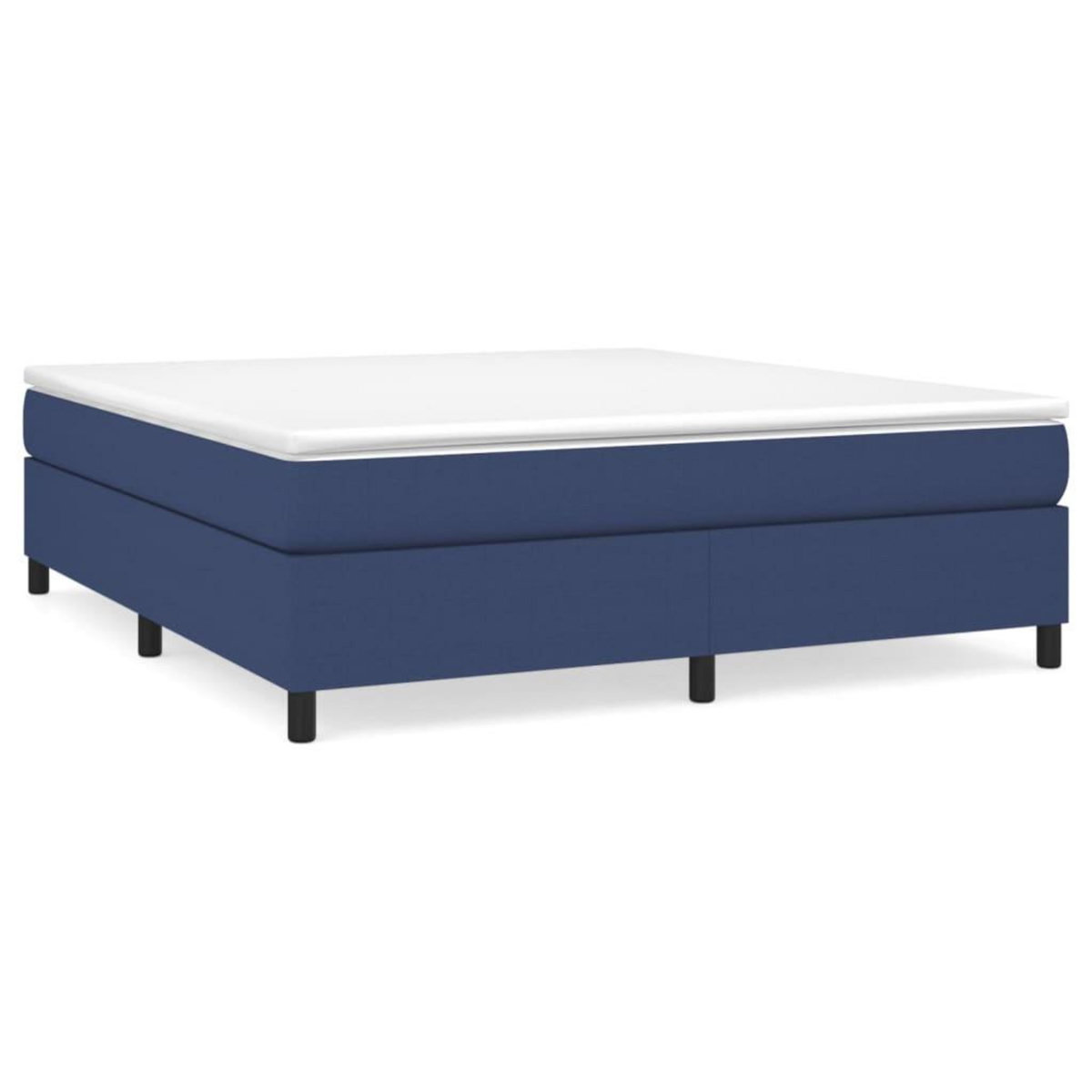 VIDAXL Sommier a lattes de lit avec matelas Bleu 180x200 cm Tissu