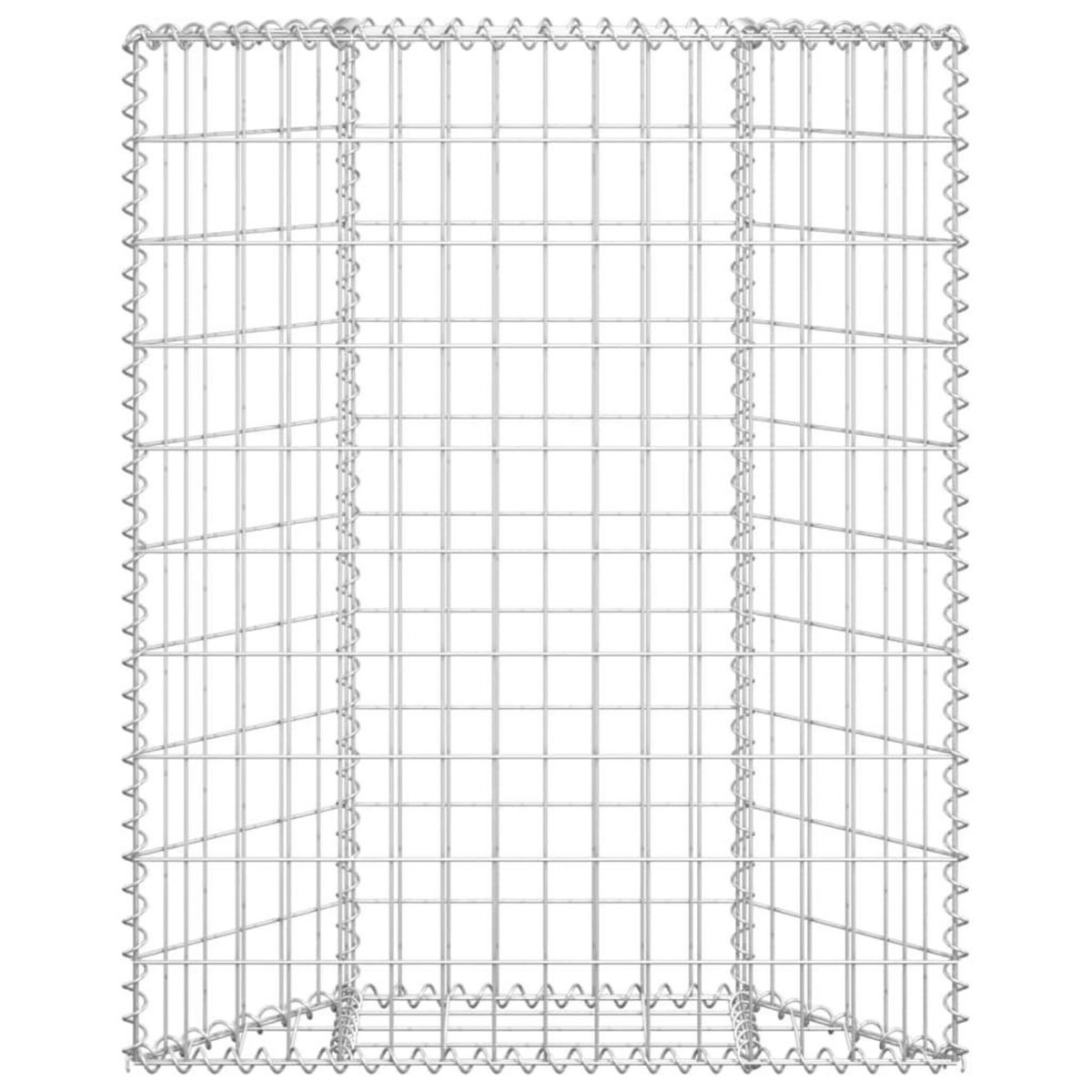 VIDAXL Lit sureleve a gabion en trapeze Acier galvanise 80x20x100 cm