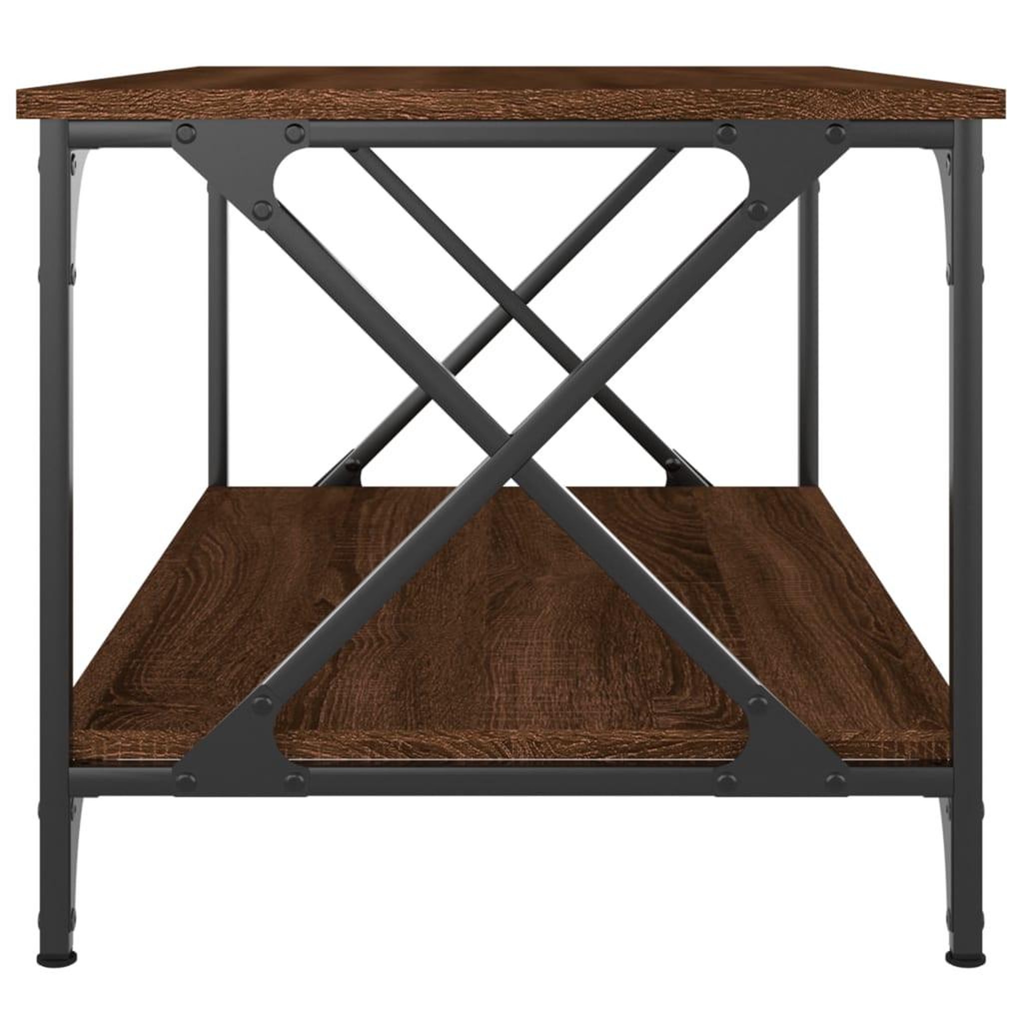 Voir la diapositive 5 : VIDAXL Table basse Chene marron 80x50x45 cm Bois d'ingenierie et fer