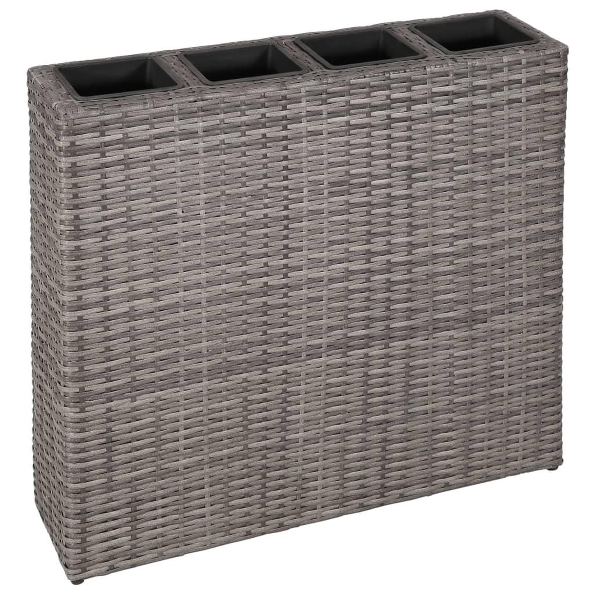 Voir la diapositive 2 : VIDAXL Lits sureleves de jardin avec 4 pots 2pcs Resine tressee Gris