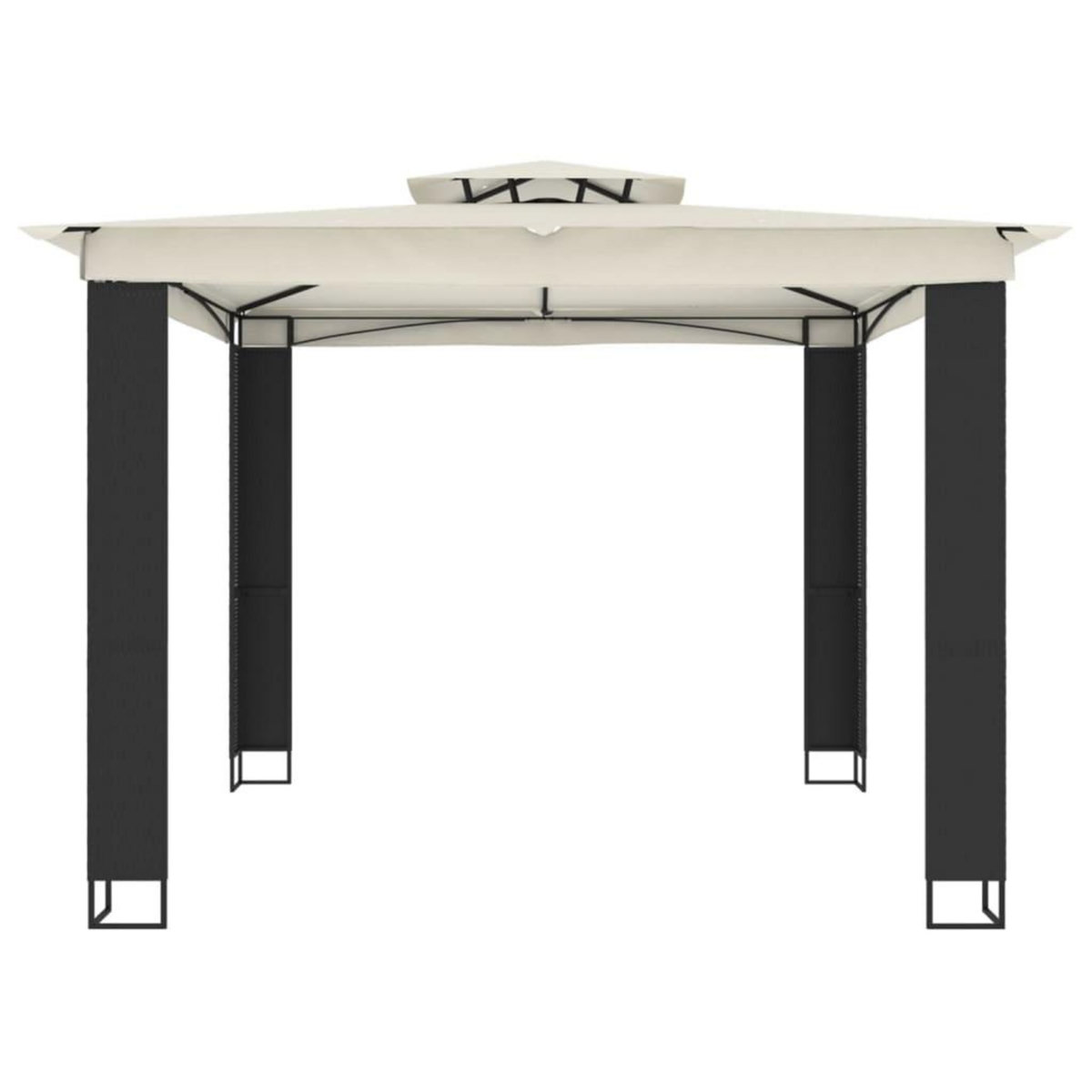 VIDAXL Tonnelle a double toit creme 2,94x2,94 m acier