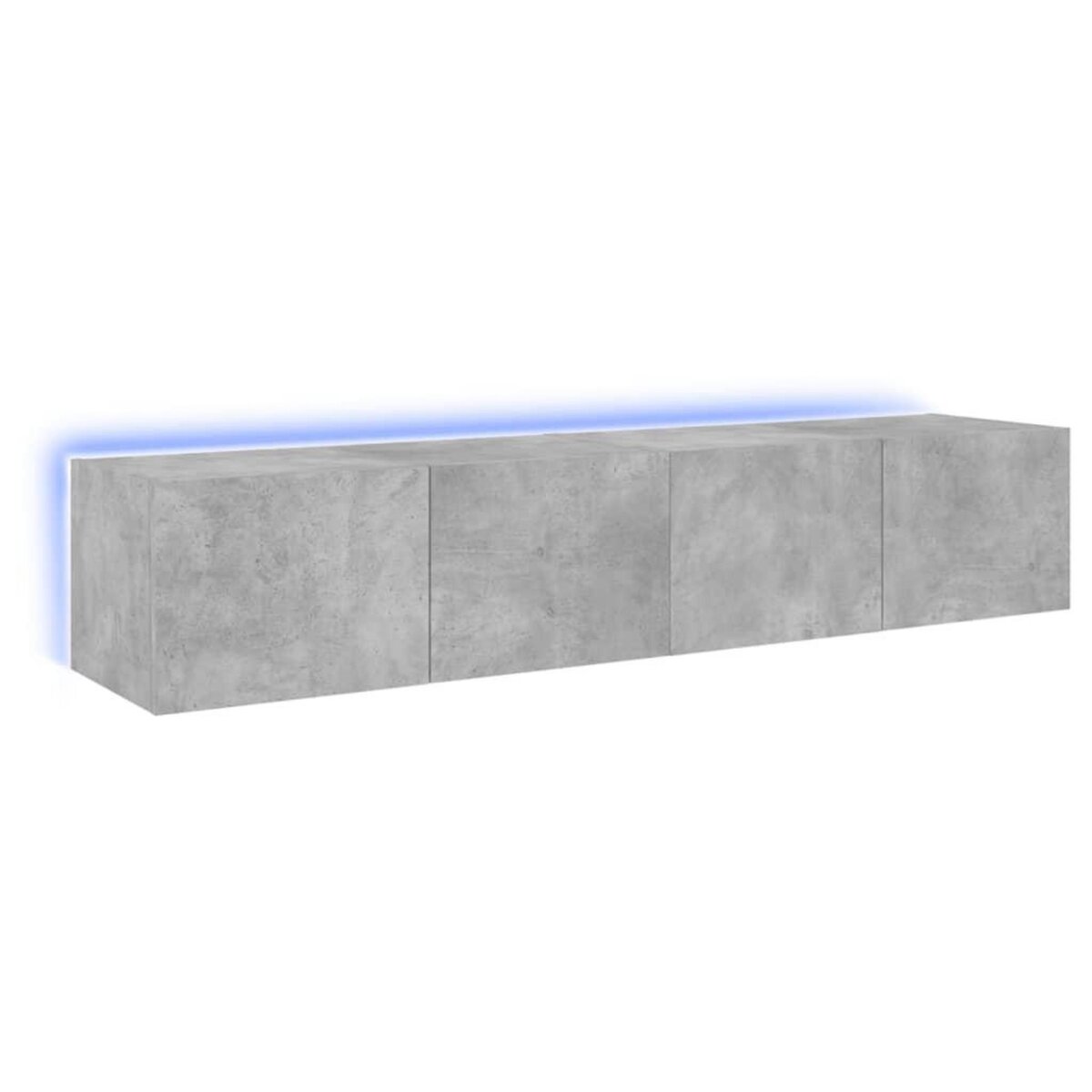 VIDAXL Meubles TV muraux et lumieres LED 2pcs gris beton 80x35x31 cm