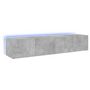 Voir la diapositive 2 : VIDAXL Meubles TV muraux et lumieres LED 2pcs gris beton 80x35x31 cm