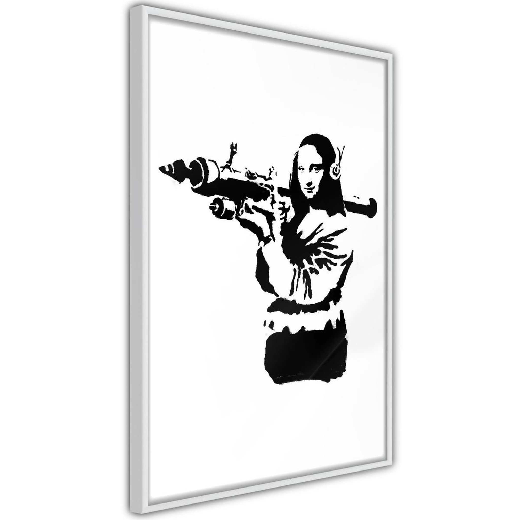 Paris Prix Affiche murale encadrée  banksy mona lisa with bazooka ii