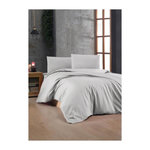 GENERIQUE Parure de lit - 1 housse de couette 220 x 240 cm + 2 taies d'oreiller 60 x 60 cm - 100% coton renforcé - Gris