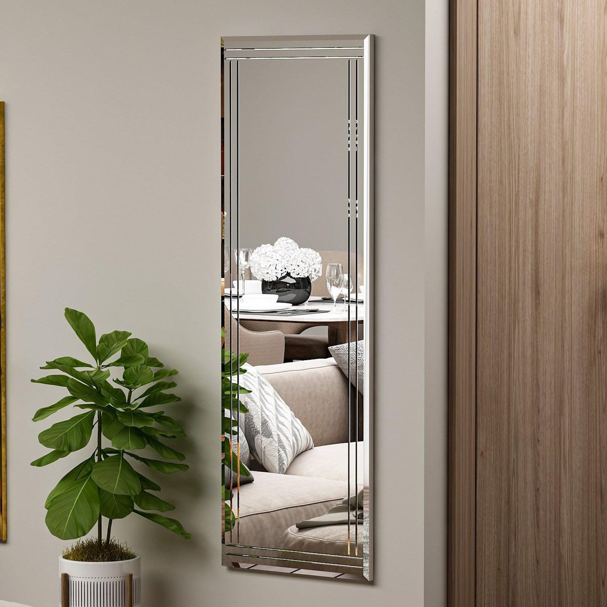 Habitat et Jardin Miroir en bois  Buhem  - 40 x 120 cm - Blanc