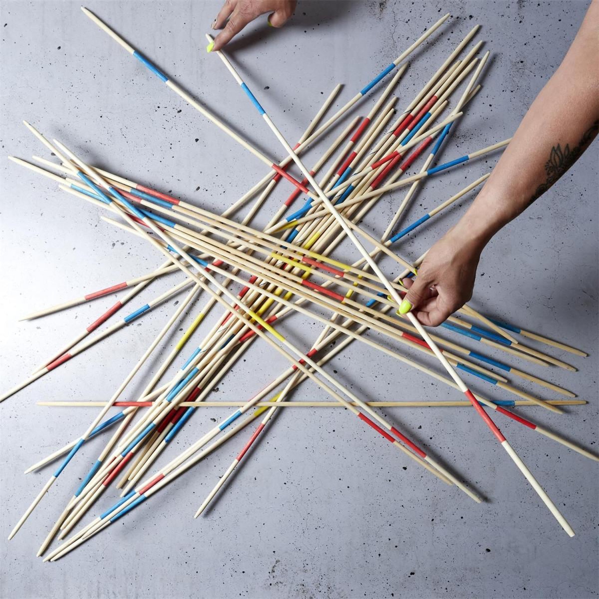 Voir la diapositive 2 : MISTER GADGET Jeu de Mikado en Bois  Géant  70cm Multicolore