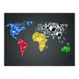 Paris Prix Papier Peint  Map of the World Colorful Solids 