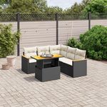 VIDAXL Salon de jardin 6 pcs avec coussins noir resine tressee
