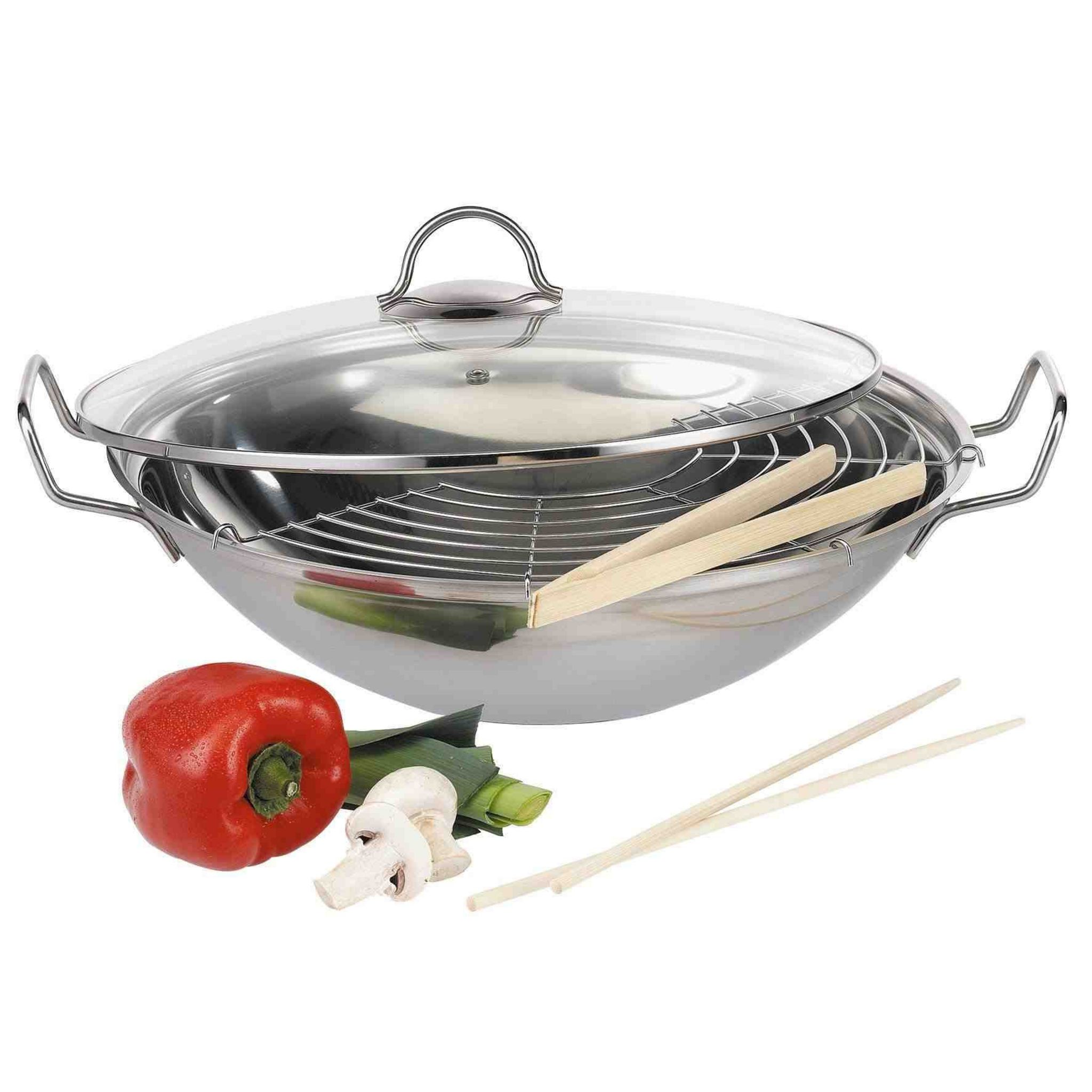 Spring Wok Gusseisen mit Glasdeckel, 35 cm, 4,0 L | Günstiger shoppen bei