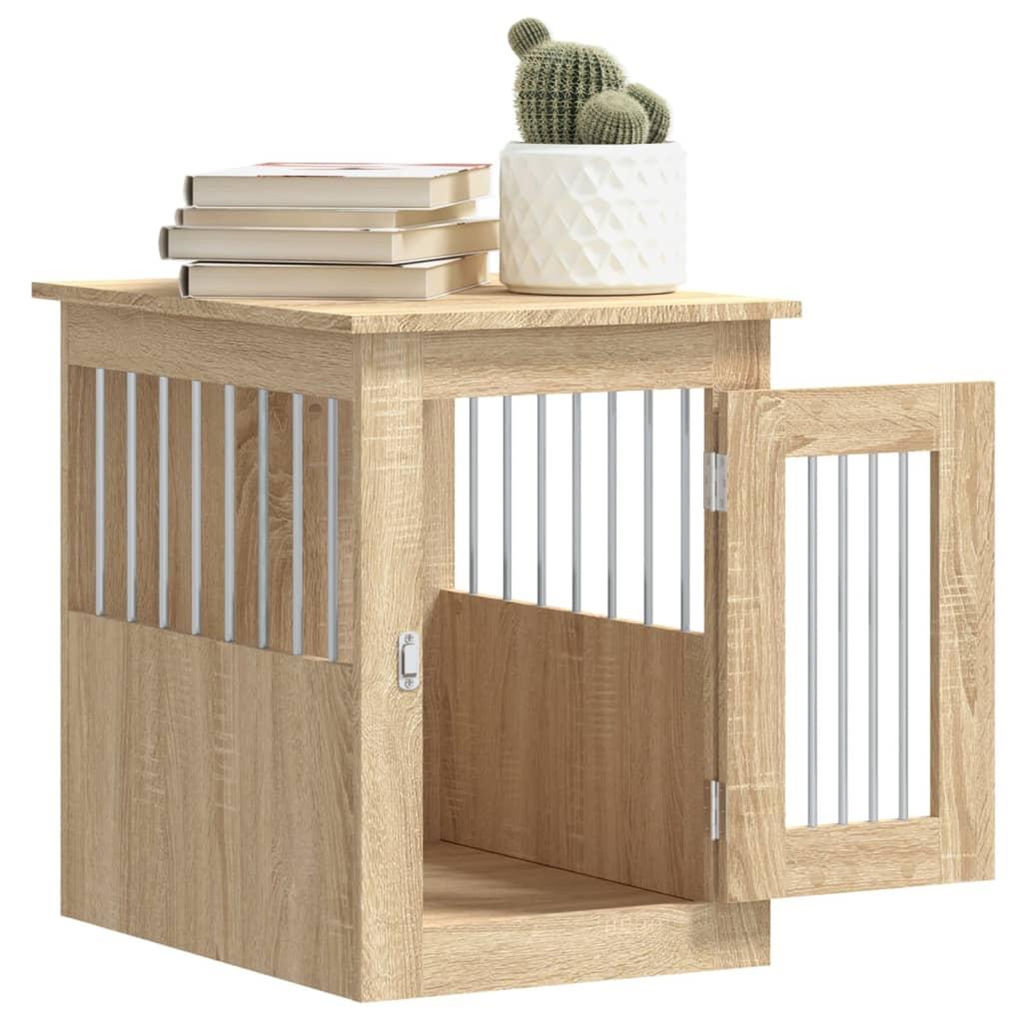 Voir la diapositive 5 : VIDAXL Meuble de cage pour chiens chene sonoma 45x62x59 cm