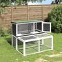 Voir la diapositive 1 : VIDAXL Clapier gris 102x90x84,5 cm bois de pin massif
