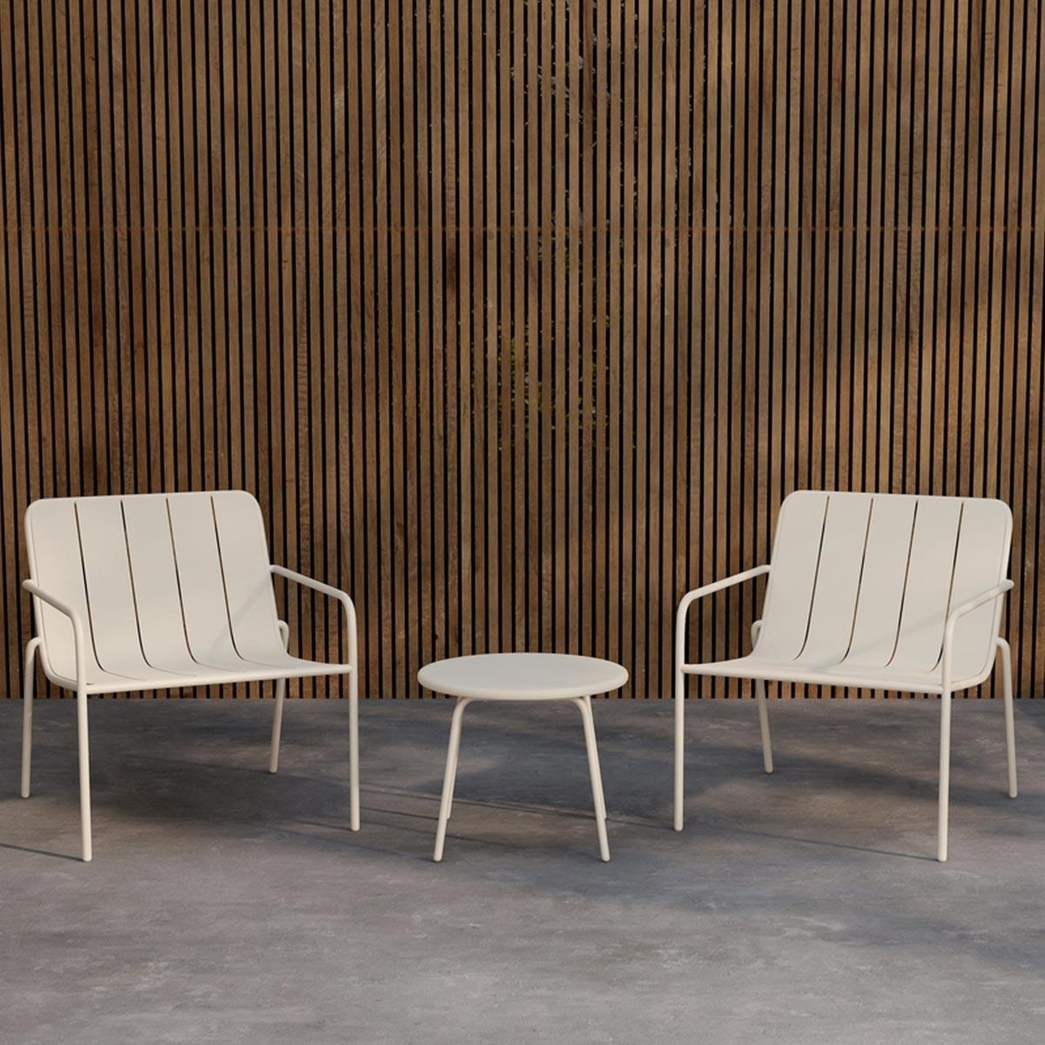 Voir la diapositive 3 : Paris Prix Salon de jardin 3 pièces  minos  74cm beige