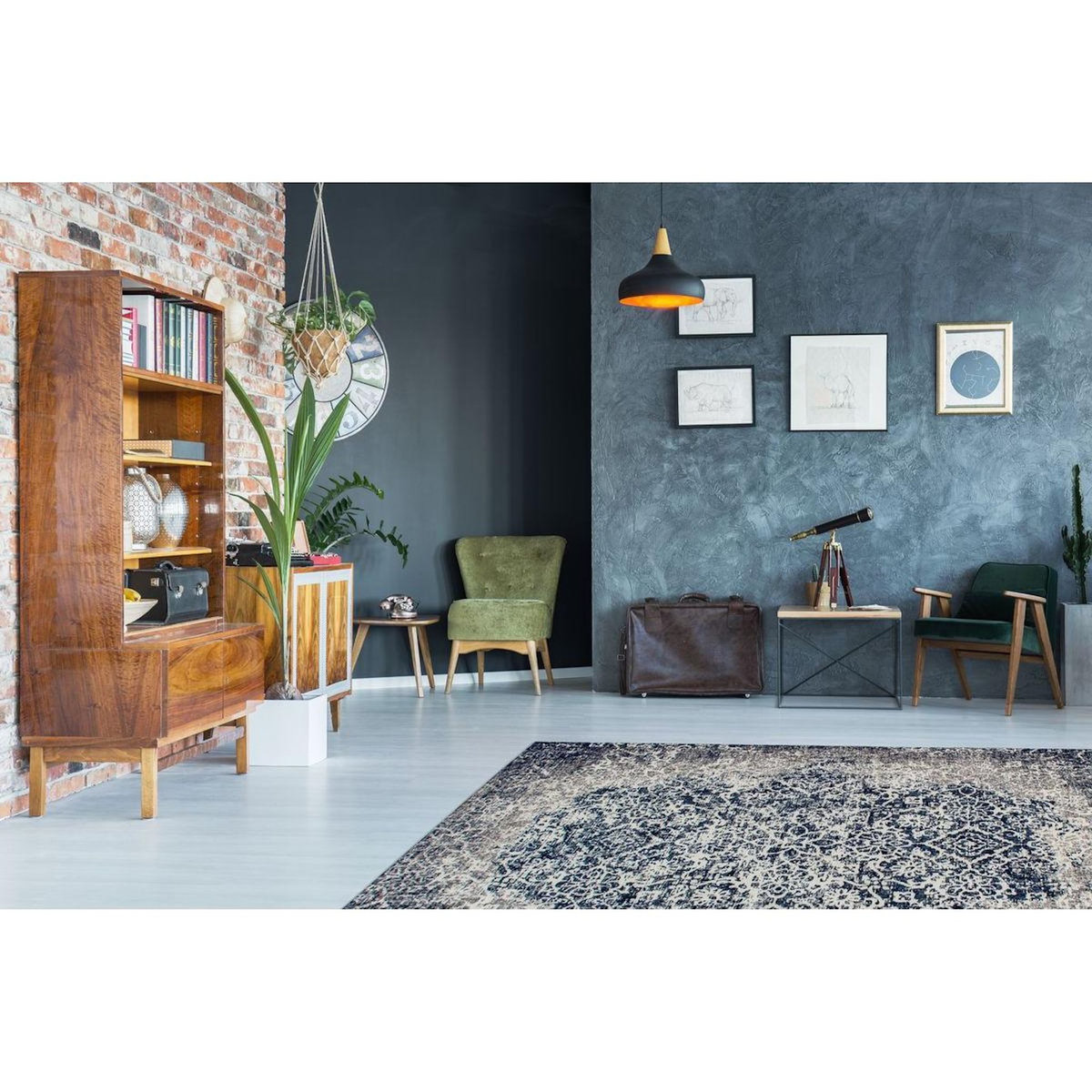 Paris Prix Tapis Imprimé Jacquard  River  Gris