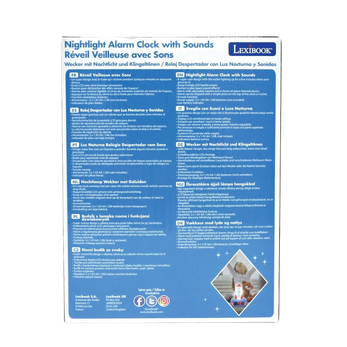 Lexibook Réveil avec Veilleuse Fusée en 3D