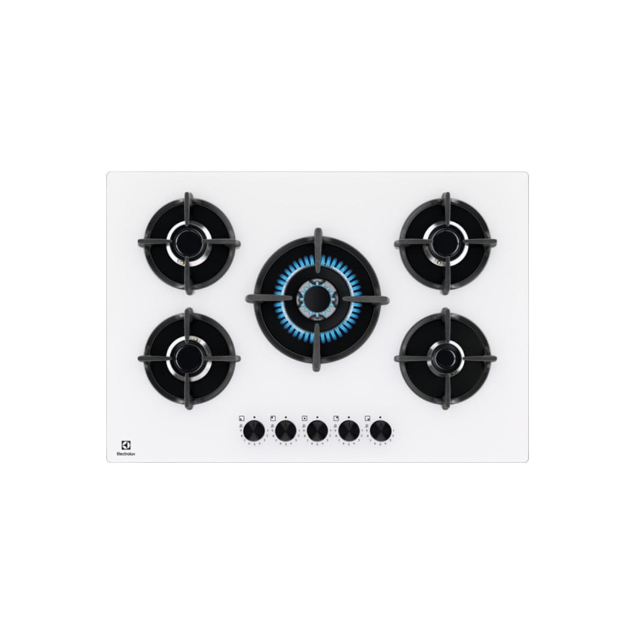 Voir la diapositive 1 : ELECTROLUX Table de cuisson à gaz encastrable 5 feux Electrolux EGG75372W Blanc