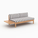 Rendez vous déco Canapé de jardin en teck massif et coussins rayés gris 2 places-Nadila