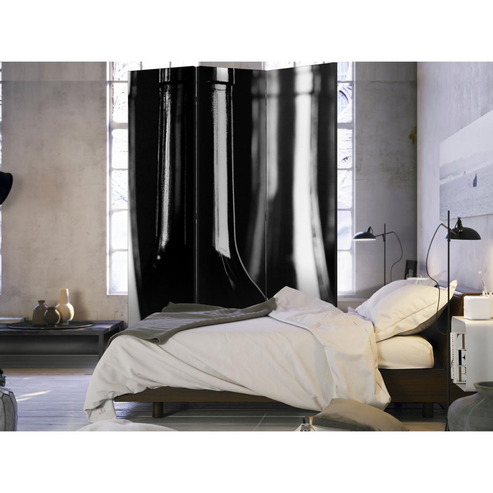 Voir la diapositive 2 : Paris Prix Paravent 3 volets  wine bottles  135x172cm