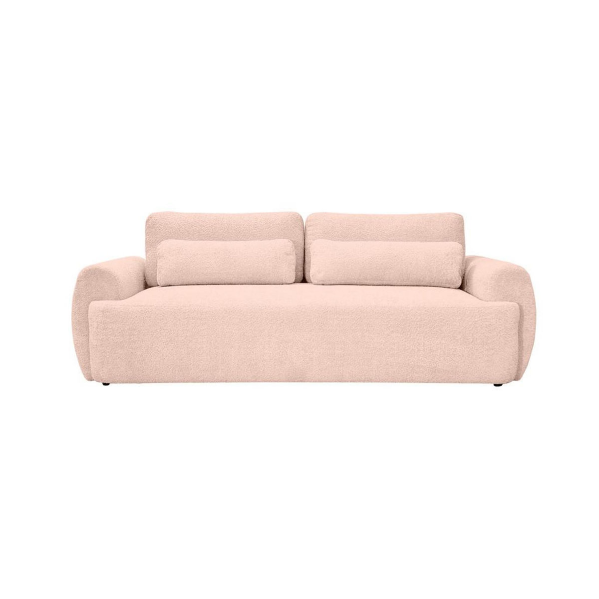 BEST MOBILIER Mahina - canapé droit 3 places - convertible avec coffre - en tissu bouclette