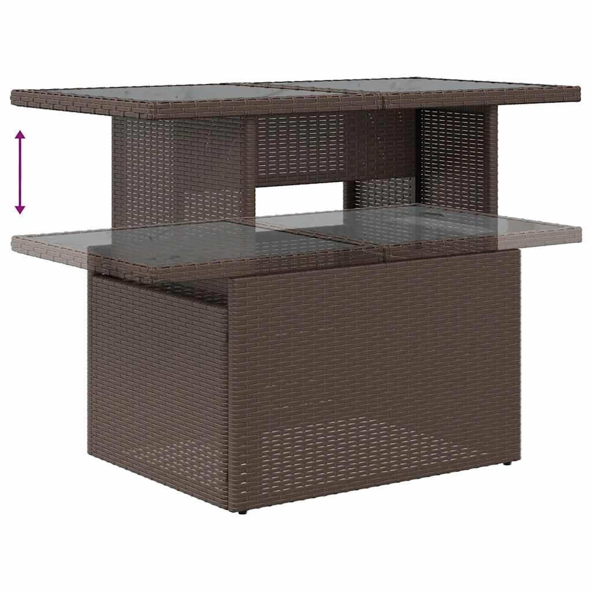 Voir la diapositive 6 : VIDAXL Salon de jardin 10 pcs avec coussins marron resine tressee