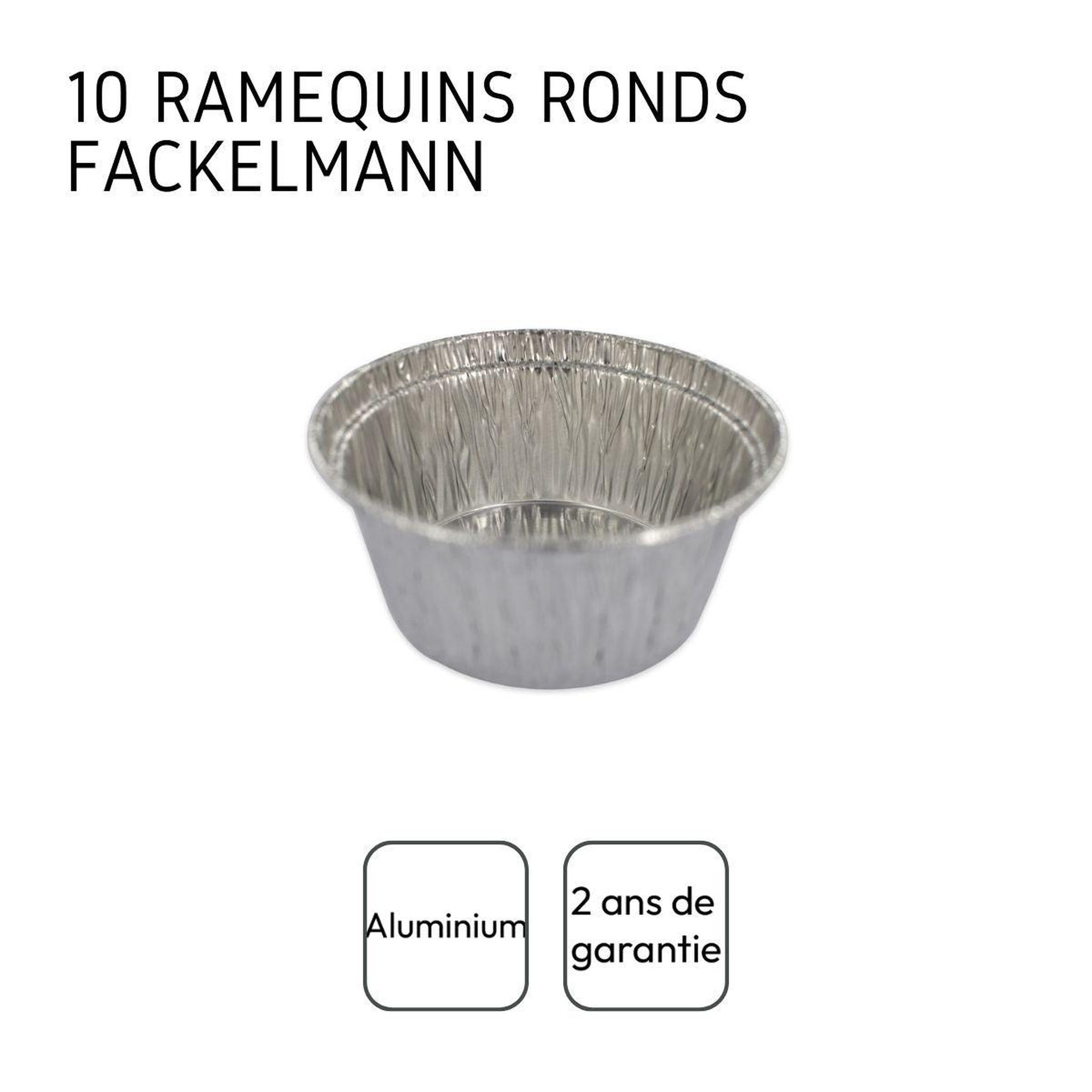 Voir la diapositive 4 : Fackelmann Lot de 10 ramequins en aluminium 4 x 9 cm fackelmann
