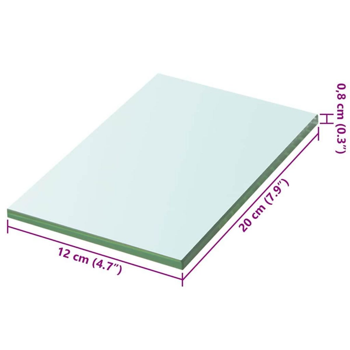 VIDAXL Panneaux d'etagere 2 pcs Verre Transparent 20 x 12 cm