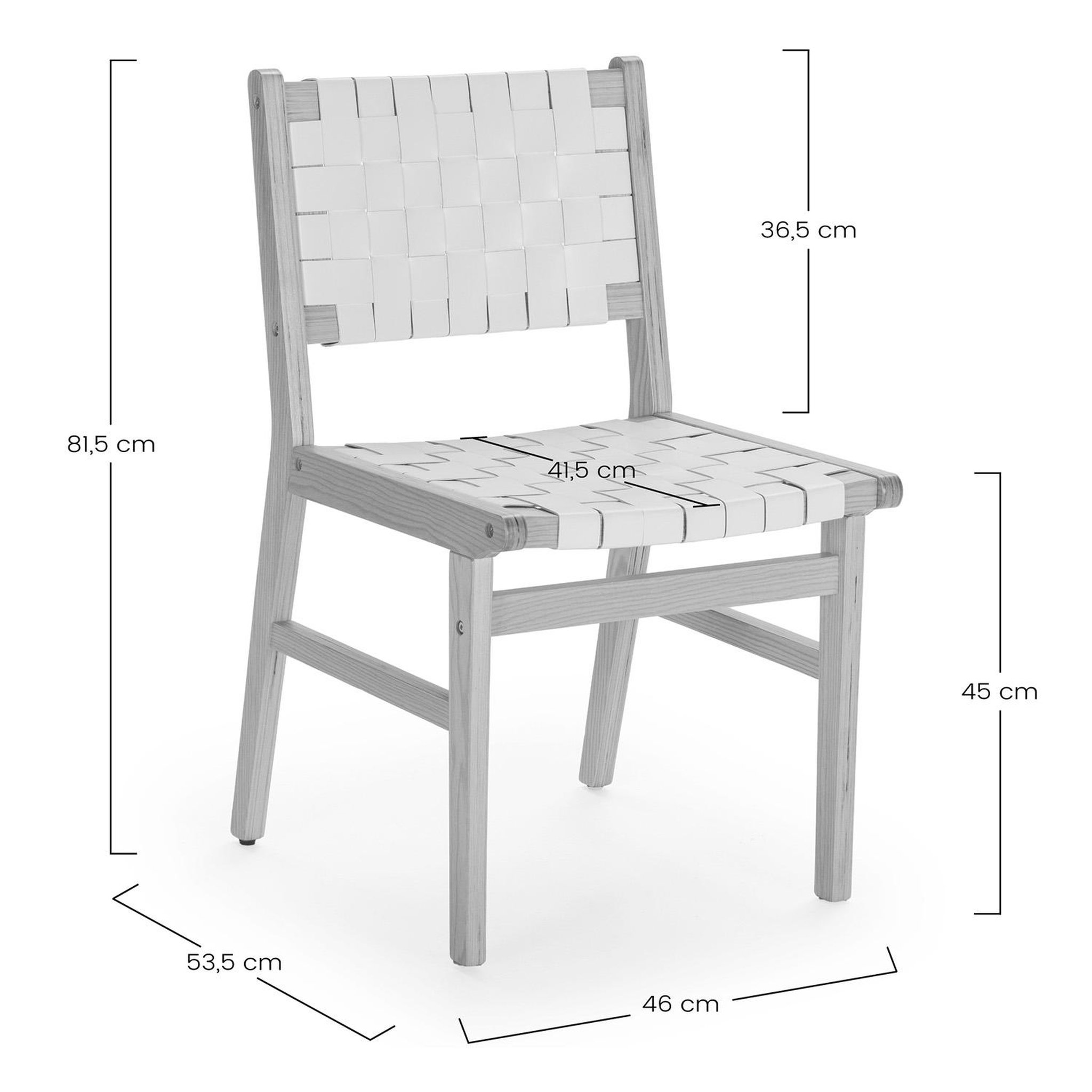Voir la diapositive 6 : VS VENTA-STOCK Pack de 2 chaises Kurt Blanc en cuir recyclé