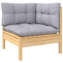 Voir la diapositive 5 : VIDAXL Salon de jardin 5 pcs avec coussins gris bois de pin