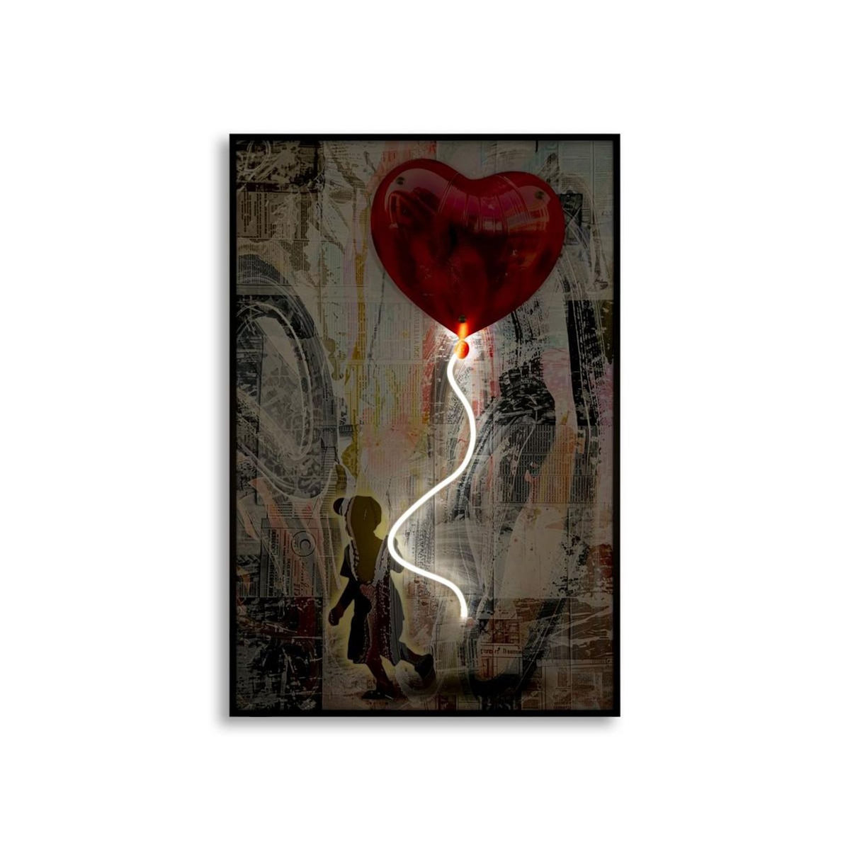 Paris Prix Tableau Imprimé à LED  Heart  60x90cm Multicolore