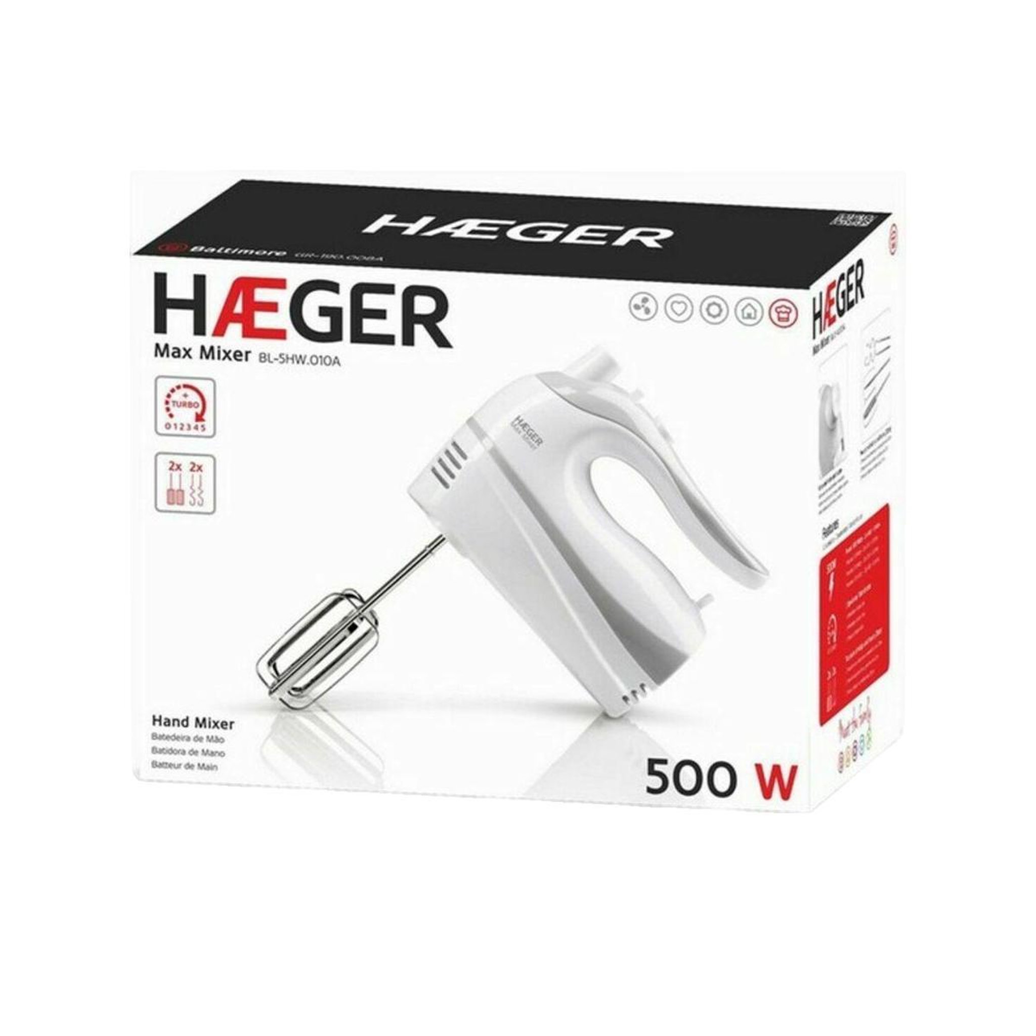 Voir la diapositive 2 : HAGER Batteur Haeger 5608475014888 blanc