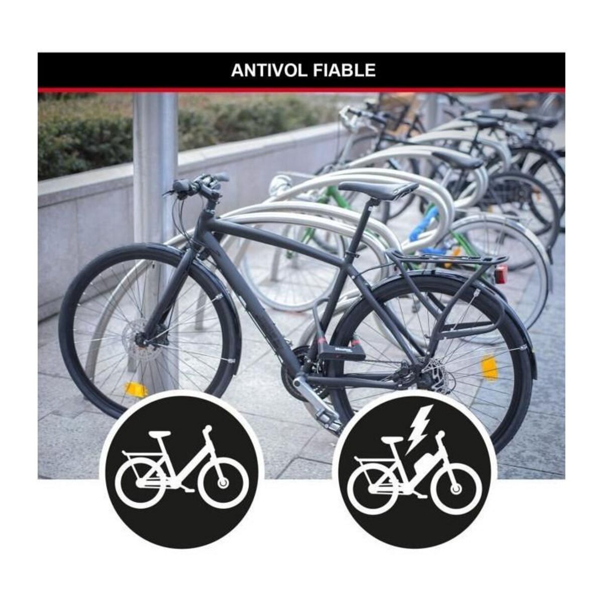 Master lock Antivol Vélo U [A Clé] [Support de Vélo Universel] [Antivol Certifié] 8279EURDPRO