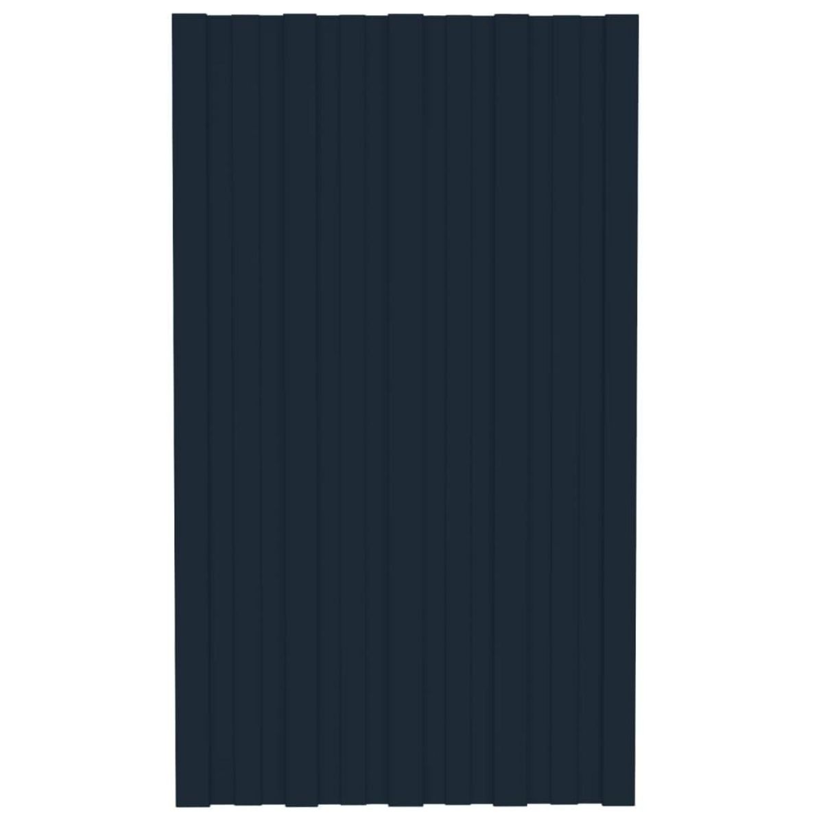 VIDAXL Panneaux de toiture 12 pcs Acier galvanise Anthracite 80x45 cm