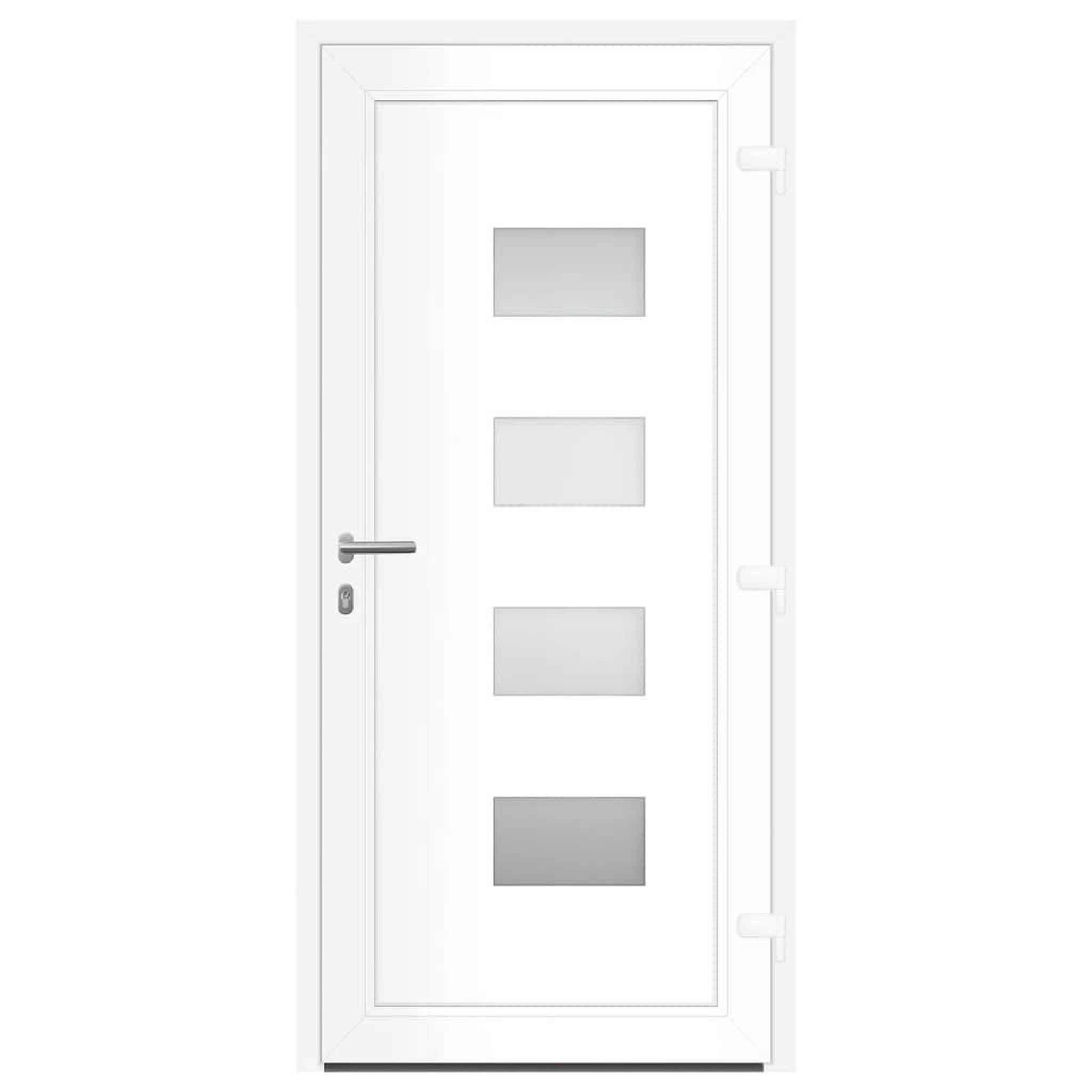 Voir la diapositive 4 : VIDAXL Porte d'entree Blanc 100x210 cm Aluminium et PVC