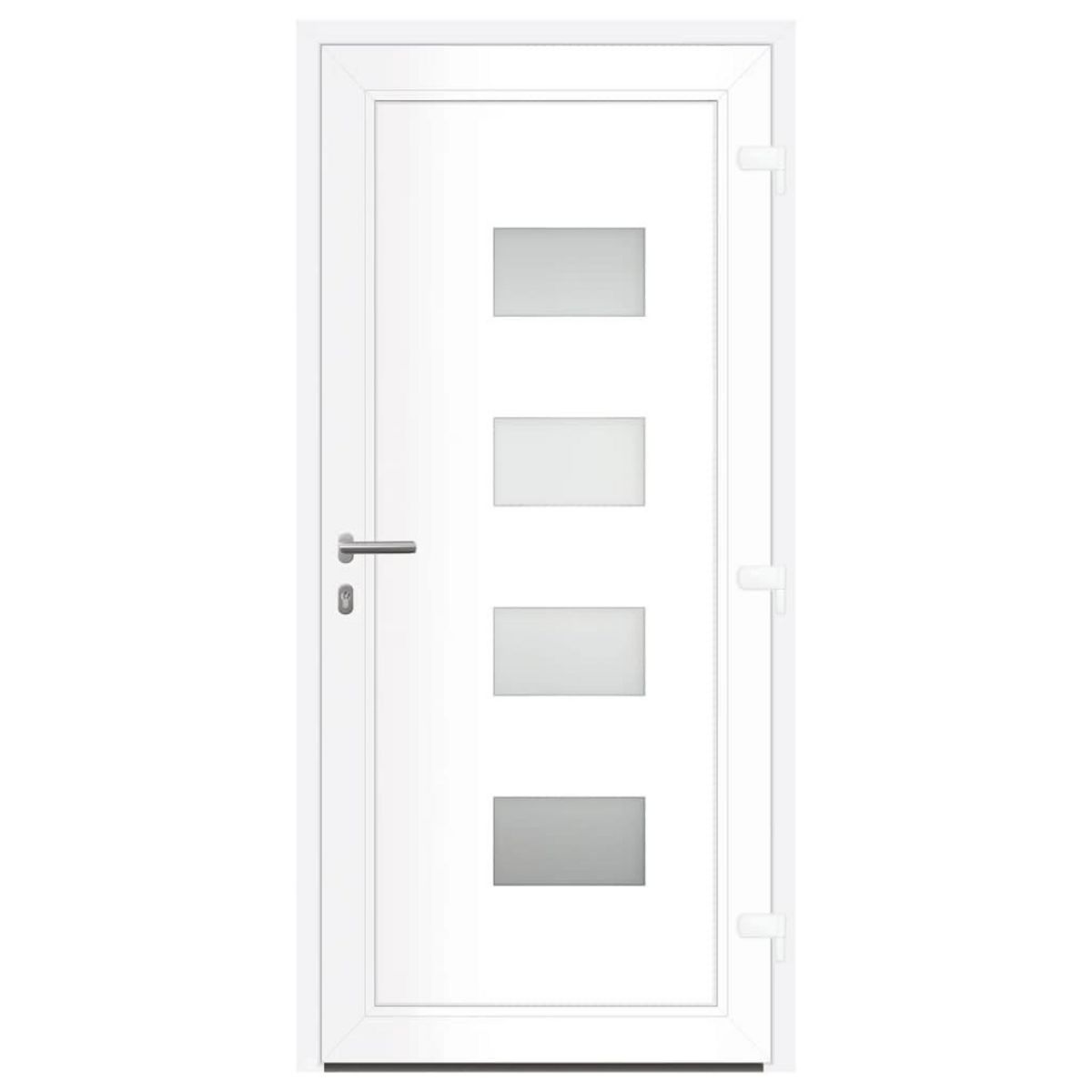 VIDAXL Porte d'entree Blanc 100x210 cm Aluminium et PVC