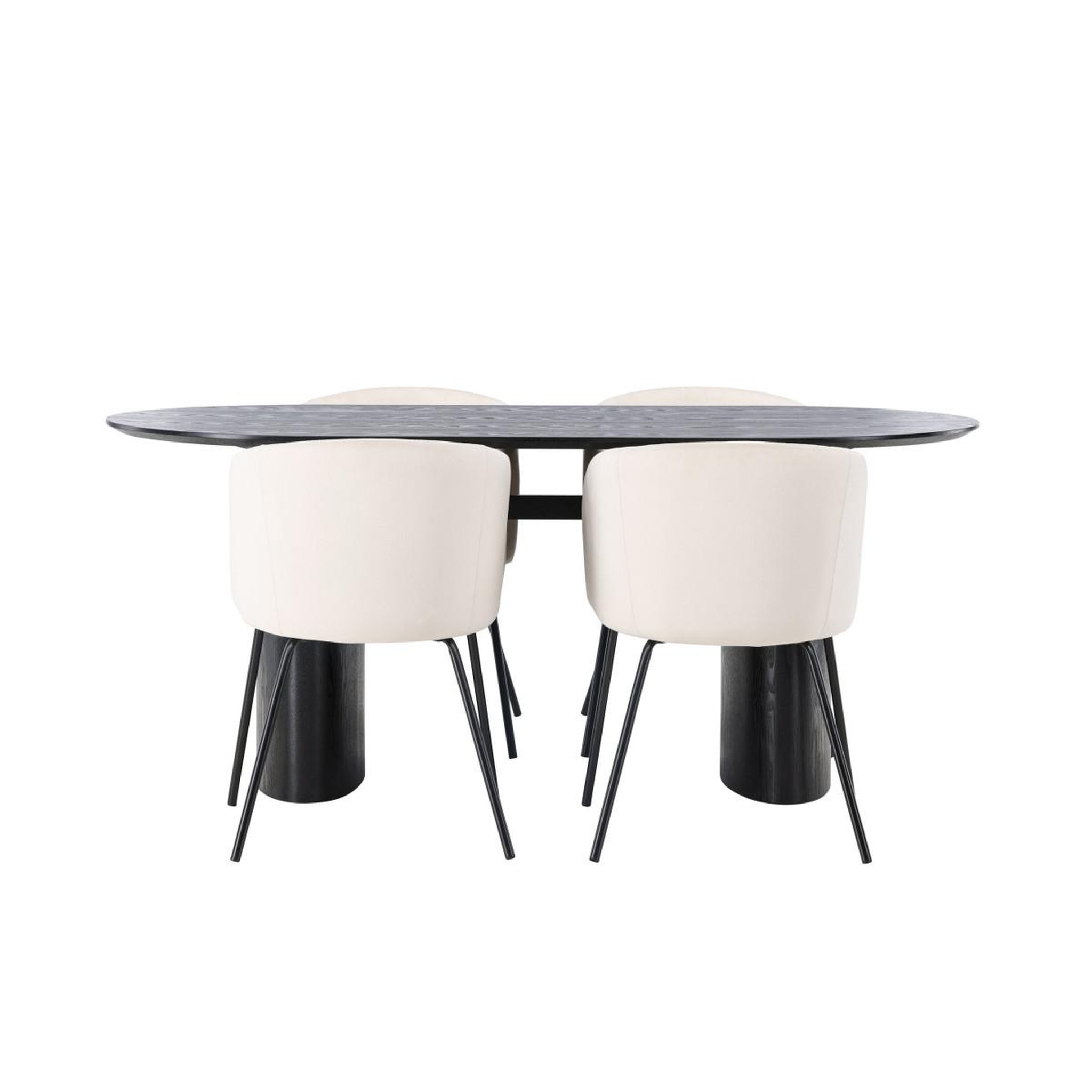 Voir la diapositive 4 : Paris Prix Ensemble table à manger & 4 chaises  isolde & berit  180cm noir & beige