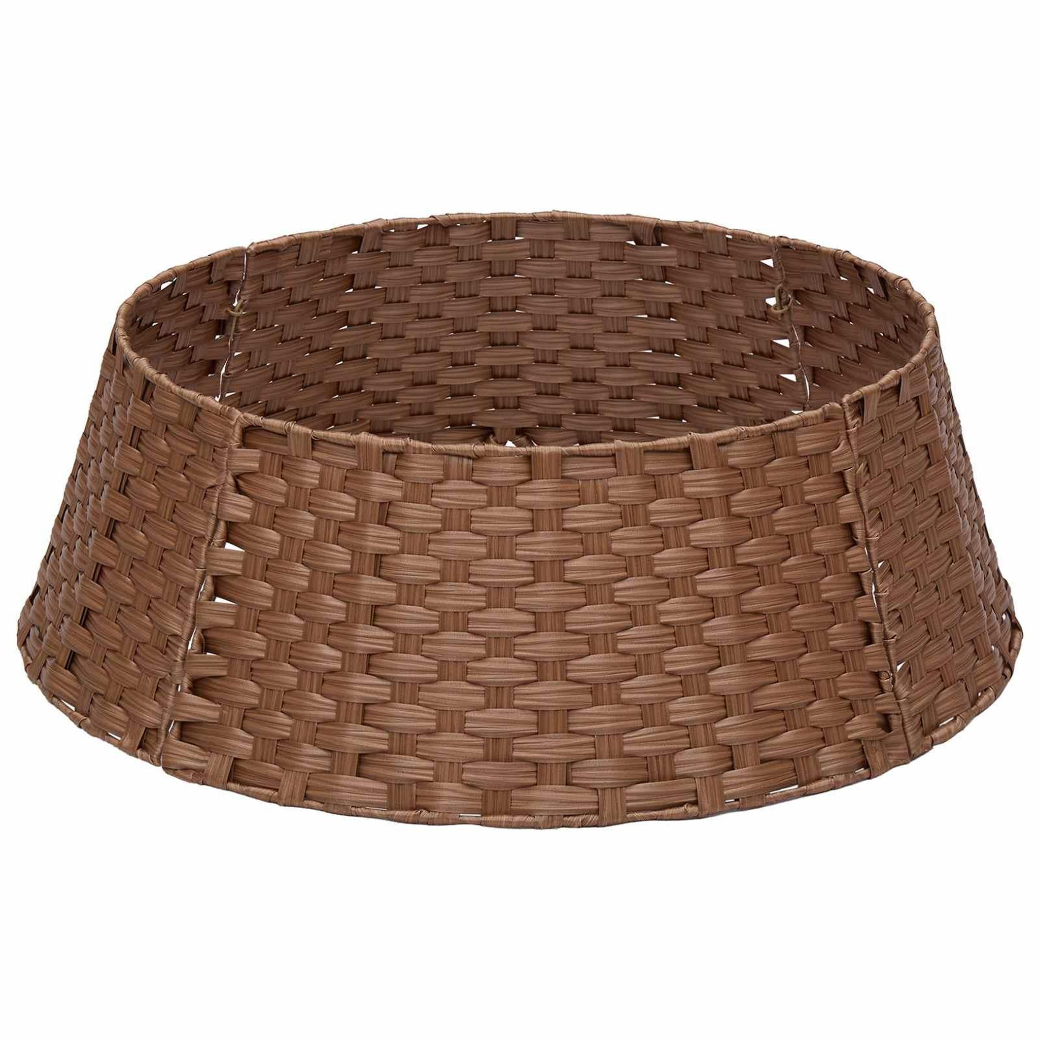 VIDAXL Collier de sapin de Noël Rond Marron Clair Diam. 105 x 28 cm