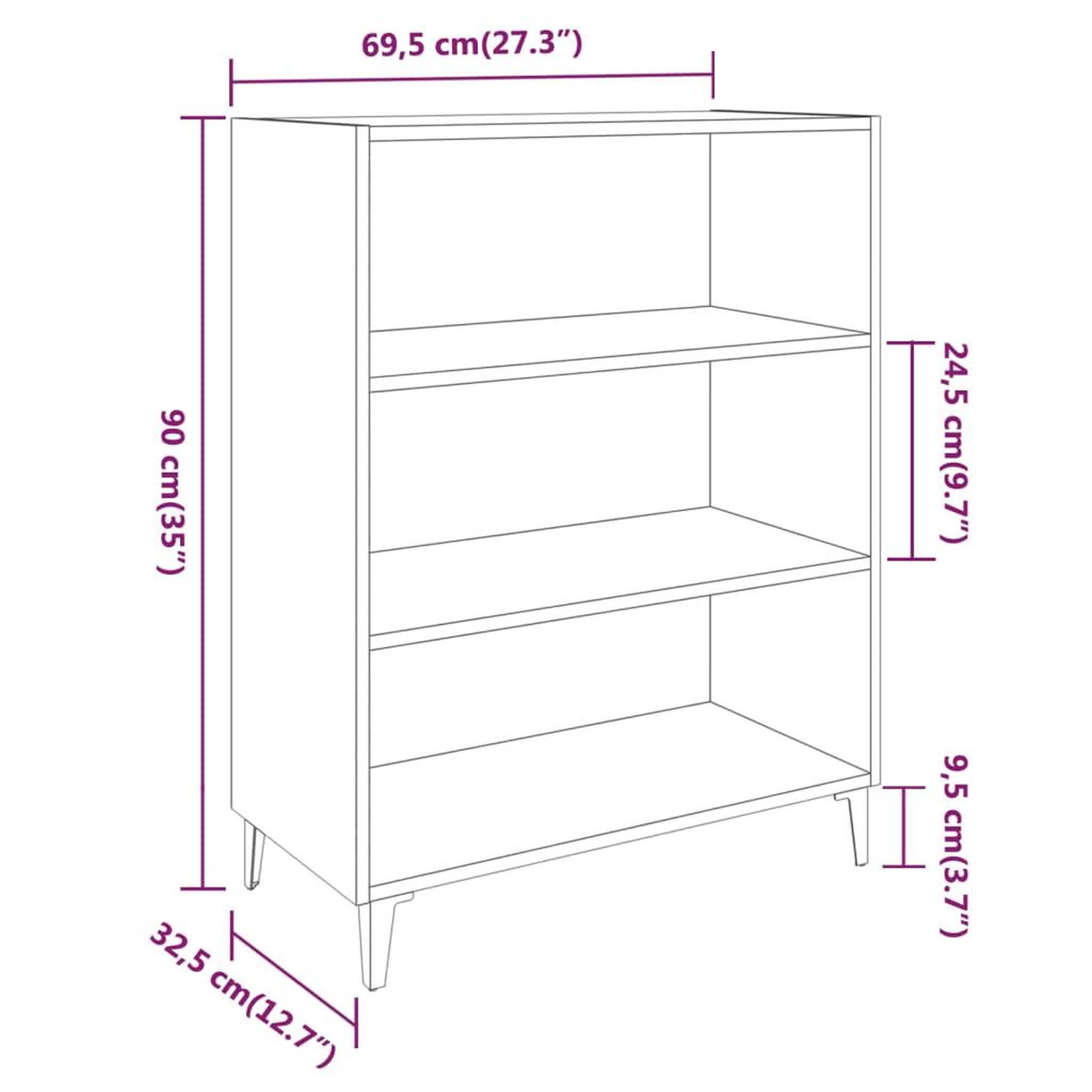 Voir la diapositive 6 : VIDAXL Buffet Chene fume 69,5x32,5x90 cm Bois d'ingenierie