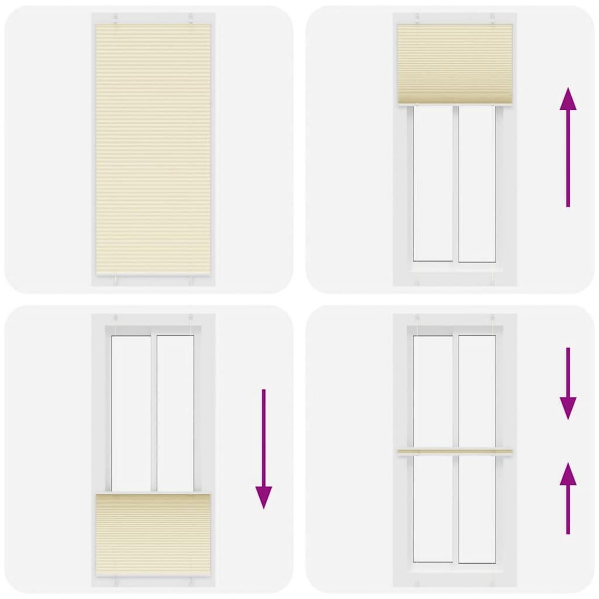VIDAXL Store plisse creme 95x200 cm largeur du tissu 94,4 cm polyester