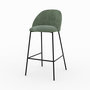 Voir la diapositive 2 : Rendez vous déco Lot de 2 chaises pour ilot central 66,5 cm en tissu vert sapin-Karl