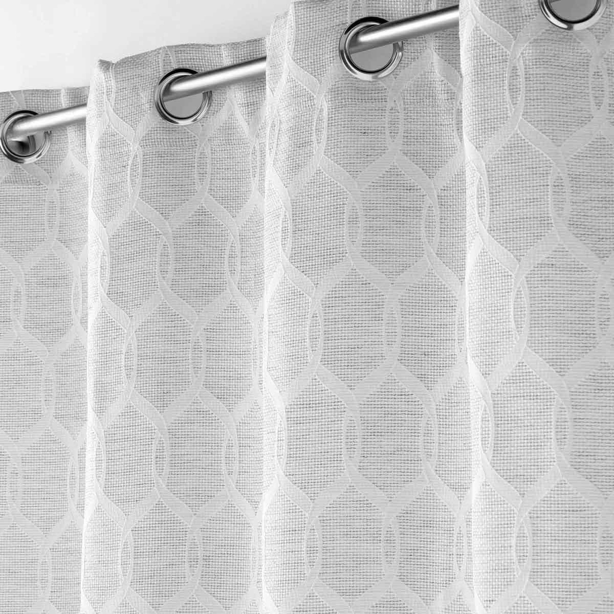 Voir la diapositive 2 : Douceur d'Intérieur Rideau à œillets jacquard  utopia  140x260cm gris