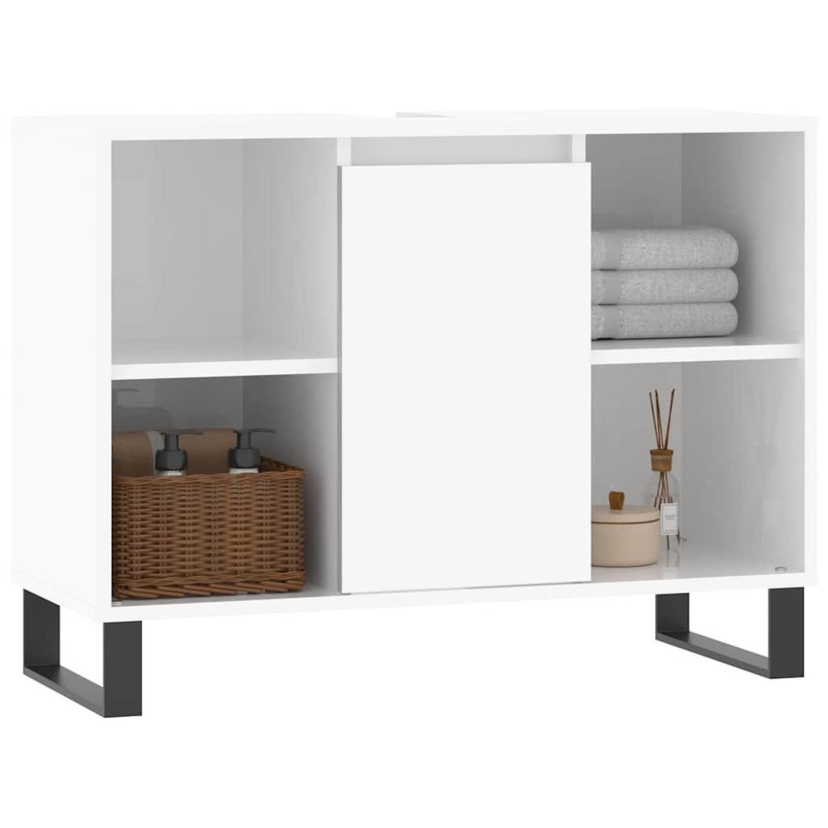 VIDAXL Armoire de salle de bain blanc brillant 80x33x60 cm
