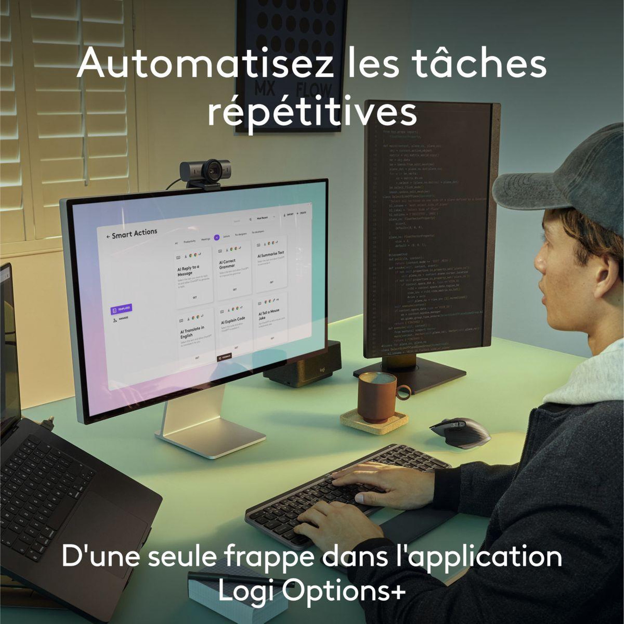 Voir la diapositive 4 : Logitech Clavier sans fil MX Keys S for Mac Gris Pale