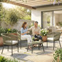 Voir la diapositive 4 : OUTSUNNY Salon de jardin design lignes arrondies 4 places 4 pièces