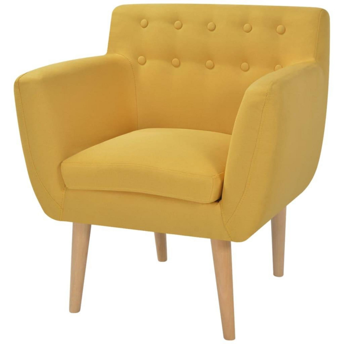 VIDAXL Fauteuil jaune tissu