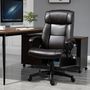 Voir la diapositive 2 : HOMCOM Fauteuil de bureau chaise de bureau ergonomique réglable roulettes pivotant 360° revêtement synthétique PU 64 x 73 x 106-115,5 cm chocolat