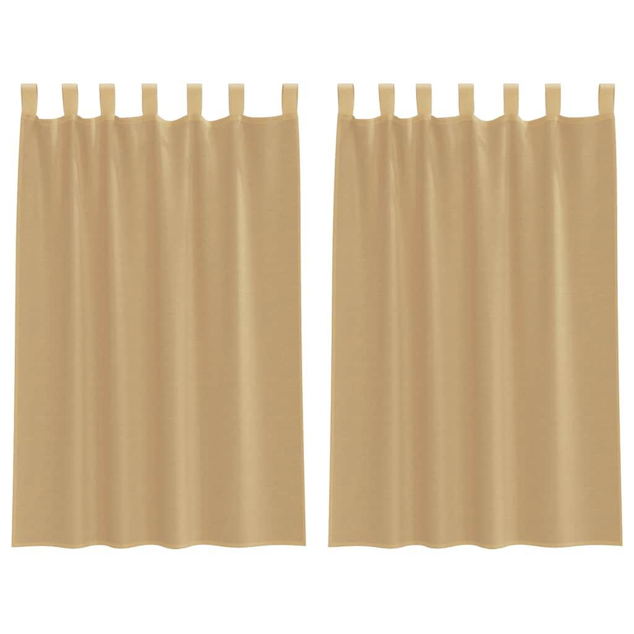 Voir la diapositive 2 : VIDAXL Rideaux en voile avec passe-tringles 2 pcs sable