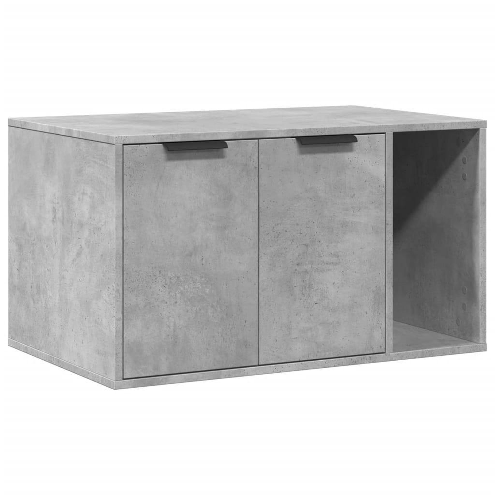 Voir la diapositive 2 : VIDAXL Meuble de bac a litiere pour chat gris beton bois d'ingenierie
