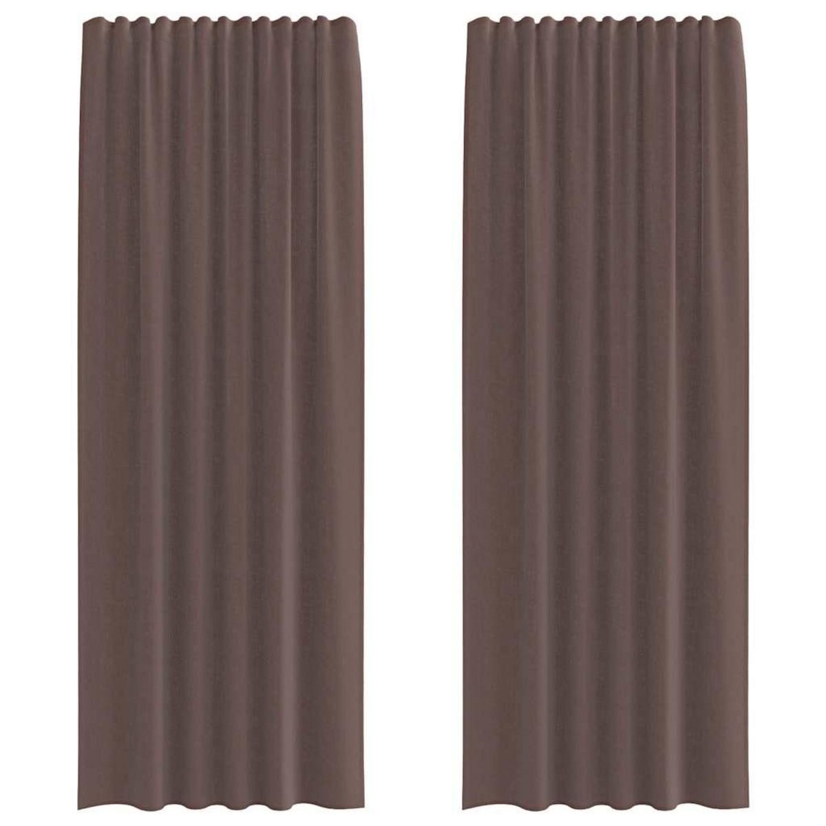 VIDAXL Rideaux en voile avec passants 2 pcs marron