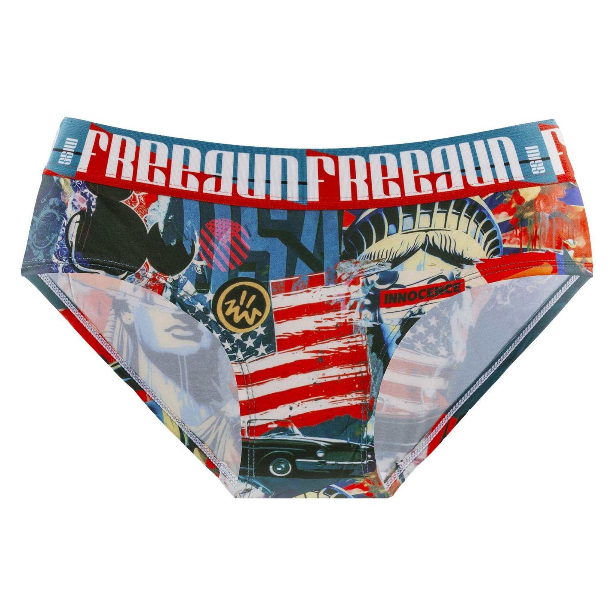 Voir la diapositive 5 : FREEGUN Lot de 4 culottes femme Pop Art